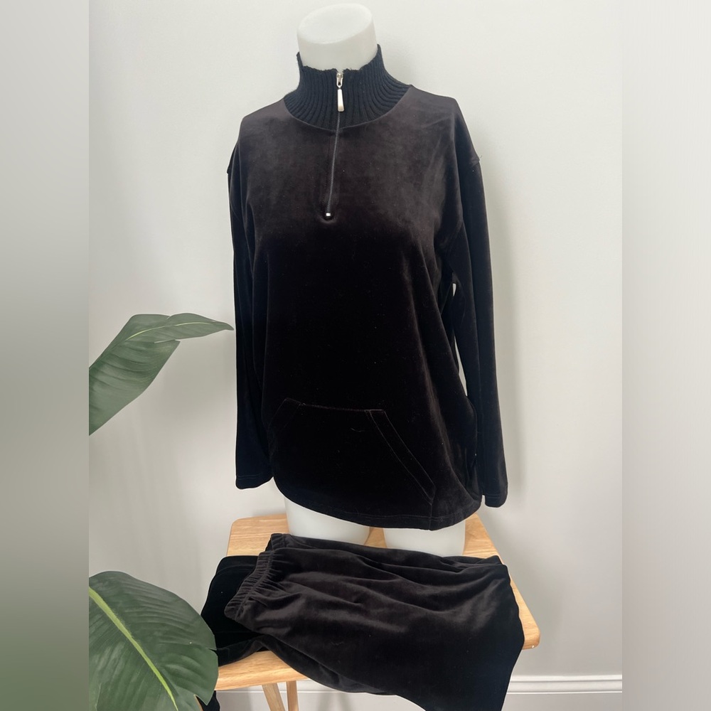 Russ black velour 80βs vintage everyday outfit winter cozy - Picture 2 of 5